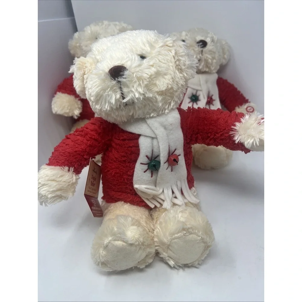 Lot of 3 Hallmark Jingle Bear Christmas Plush 2 Tagged Sound Not Working-1 Sound
